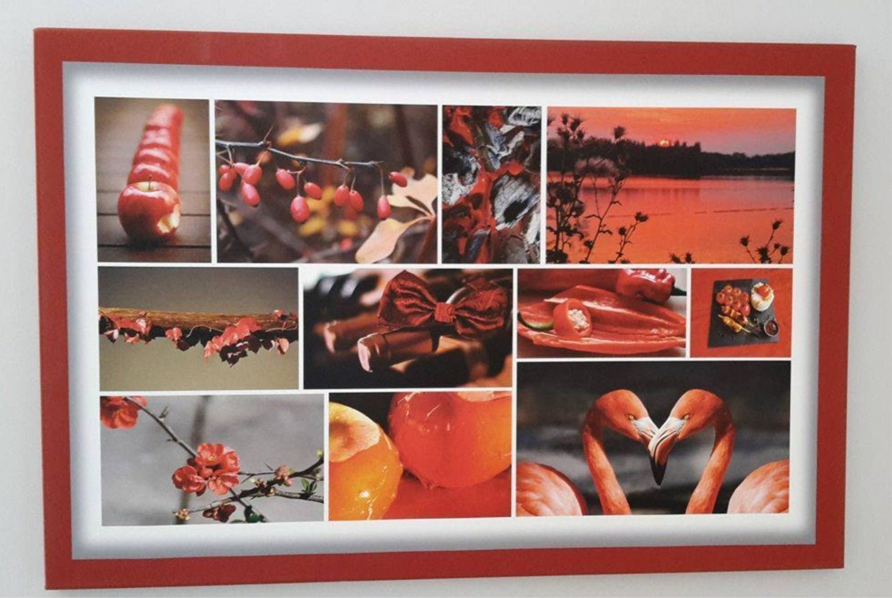 Collage of several photos - the floating frame is also printed