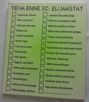 Lõuend “Teha enne 30” roheline