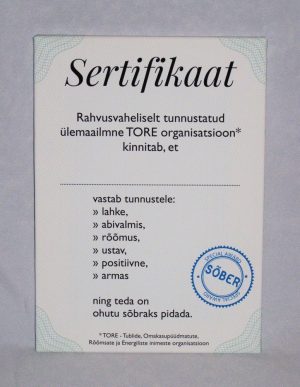 Lõuend “Sertifikaat”