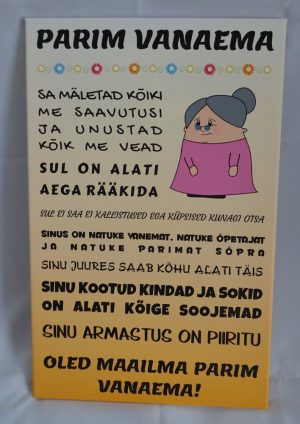 Lõuend “Parim vanaema” oranz